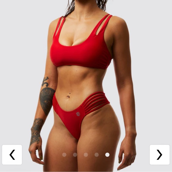 Born Primitive Coastal Bikini Top (Bright Red) size XL - Picture 5 of 5